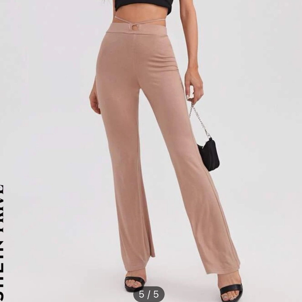 Tie back Flare Leg Pants